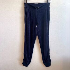JUICY COUTURE Vintage Y2K Navy  Blue Velvet Jogger Pants Womens XS